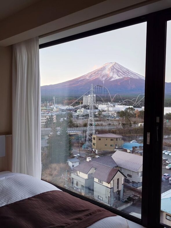 富士山を望む空間に、彩りというおもてなしを